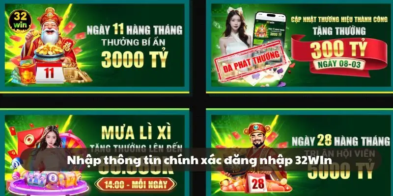 Nhập thông tin chính xác khi thực hiện quy trình đăng nhập