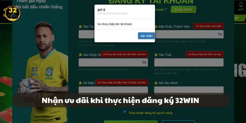 Chi tiết quy trình Đăng ký 32WIN đơn giản tuyệt đối dành cho người chơi